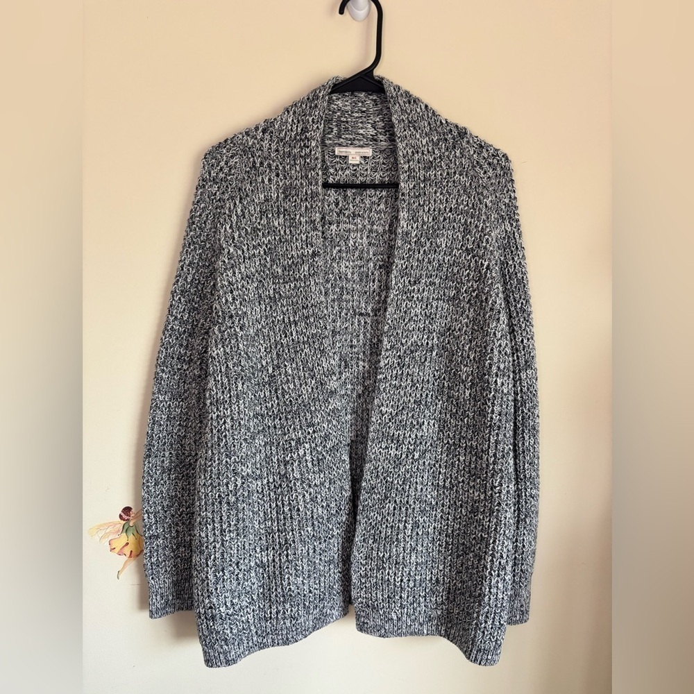 Maternity Gap Knit Cardigan Grey Long Sleeve Open-front Cotton Size M/L